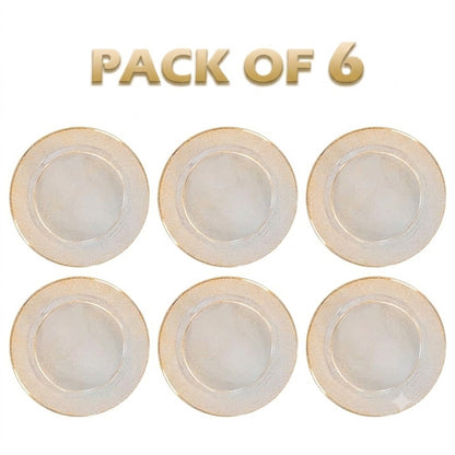 Gold Shimmer Plastic Durable Party Plates - 10 inches - 6PC