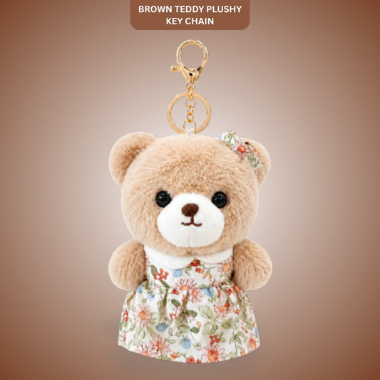 Brown Teddy Plushy Key Chain - 1PC
