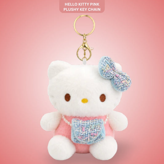 Hello Kitty Pink Plushy Toy Key Chain - 1PC