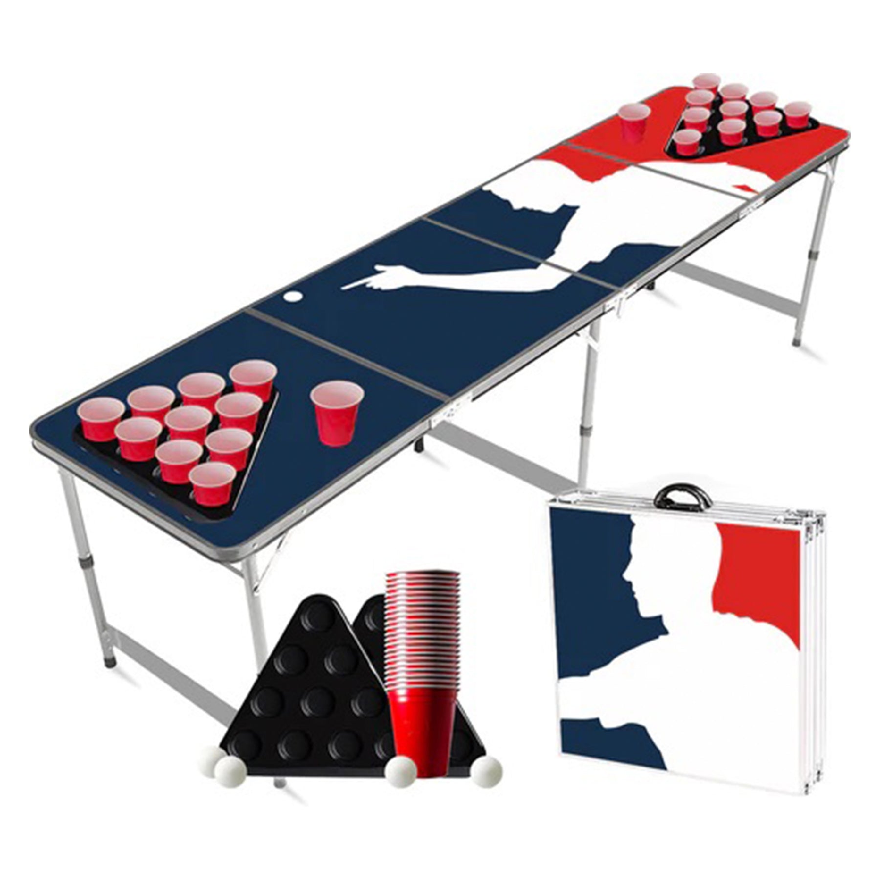 Beer Pong Table Red & Blue Design