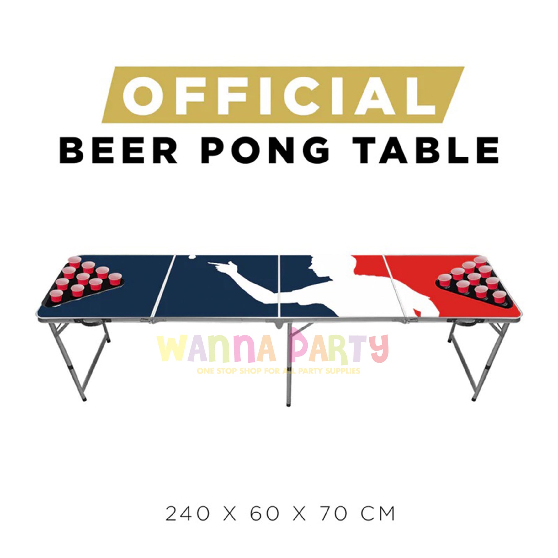 Beer Pong Table Red & Blue Design