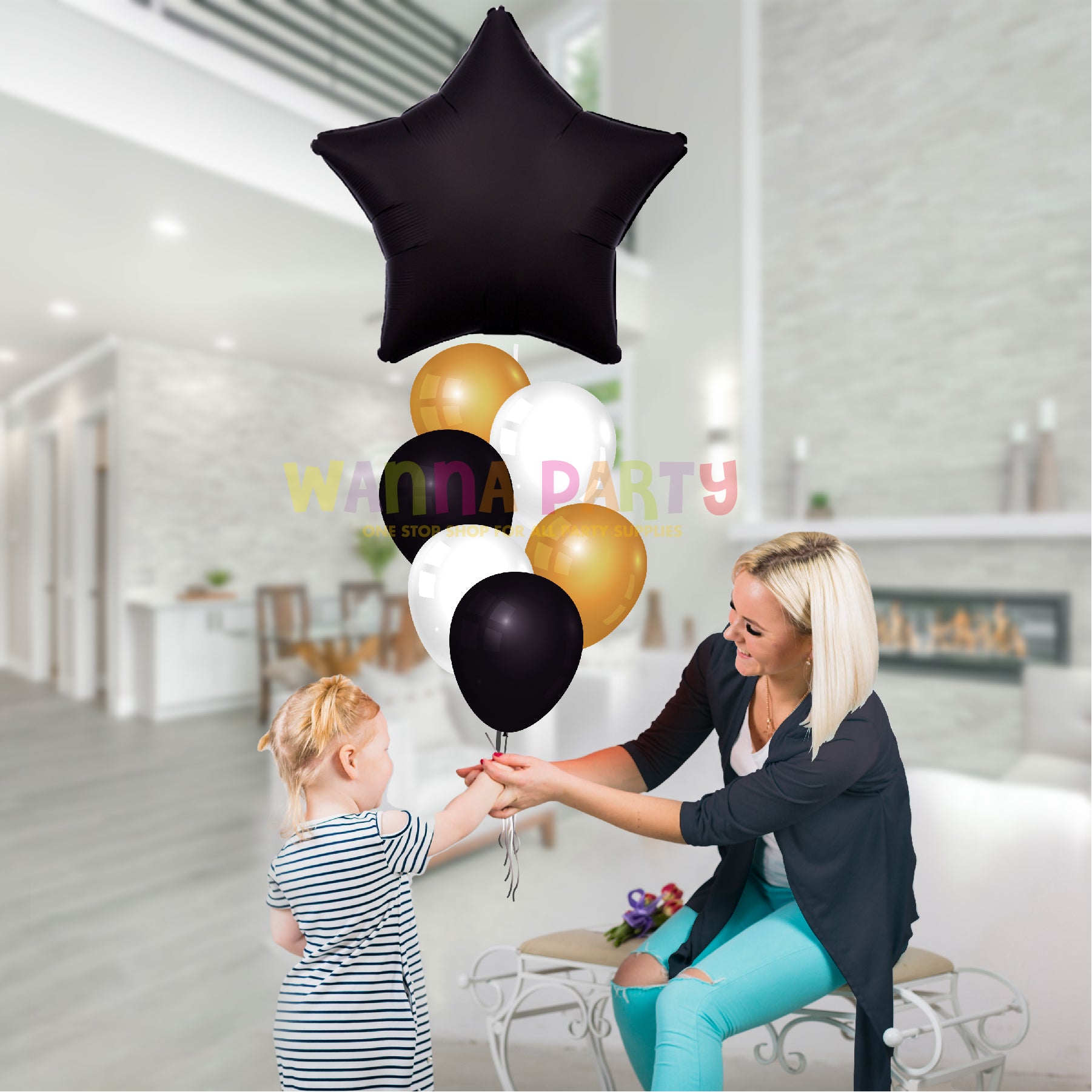 Black Star Foil Balloon 18"