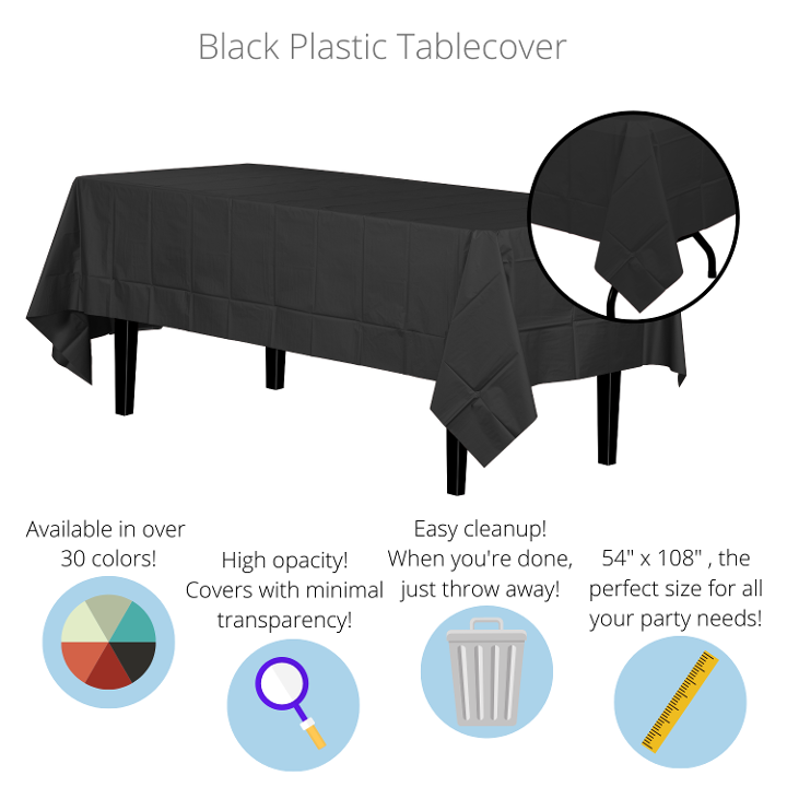 Black Tablecover 54 inch x 108 inch