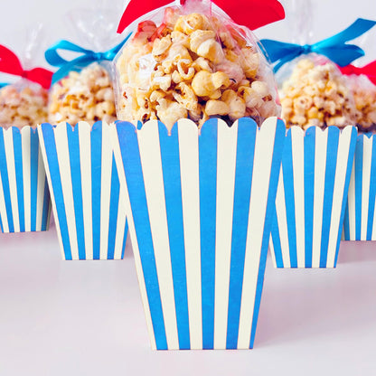 Striped Popcorn Holders Blue - 10PC