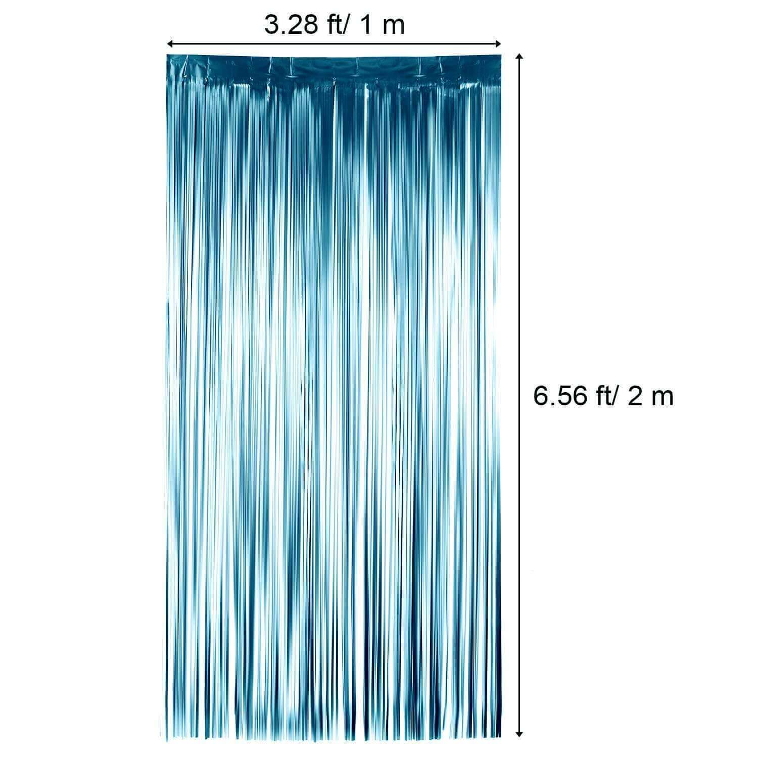 Iridescent Mermaid Blue Foil Curtain - 1M X 2M