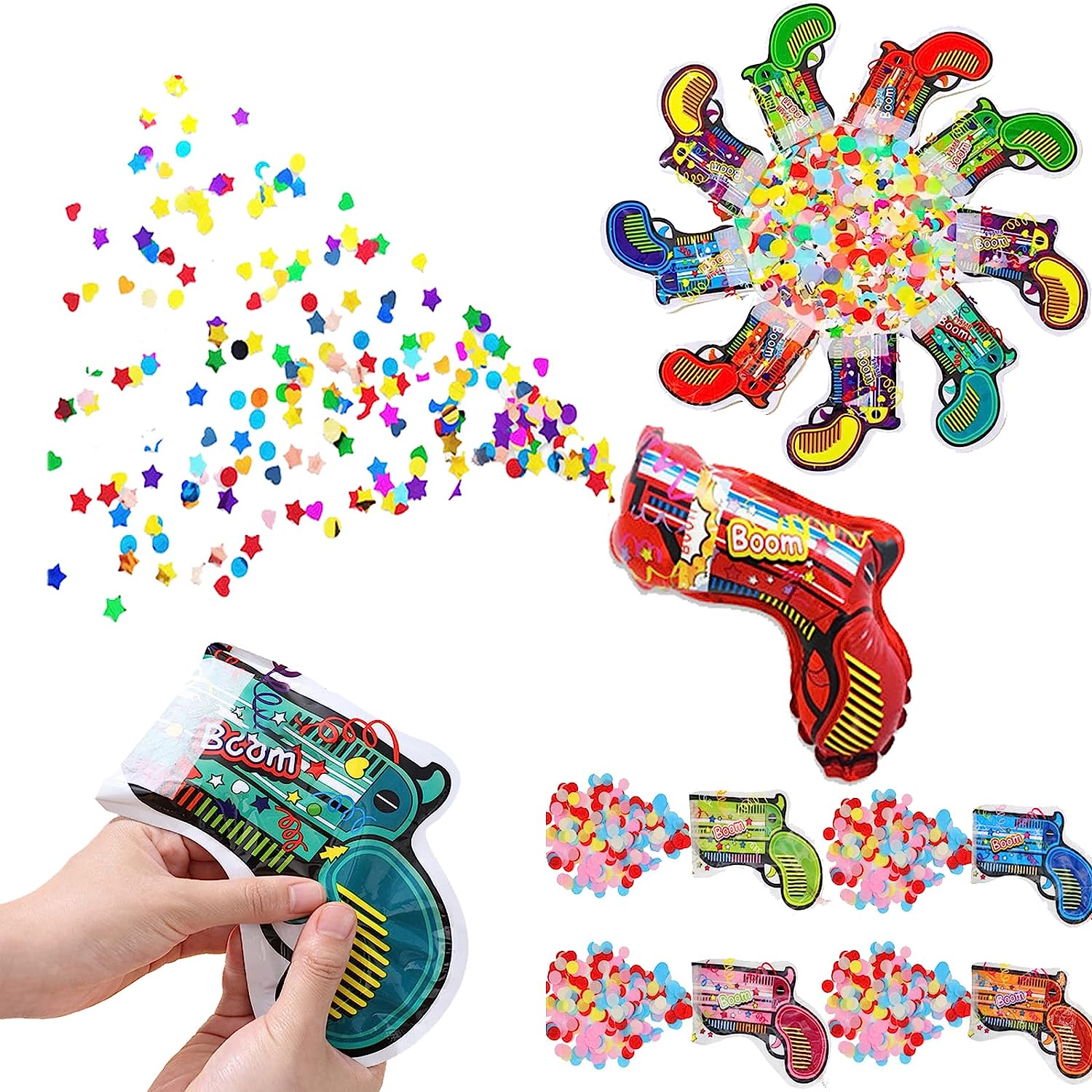 Gun Shaped Handy Party Popper - 6PC