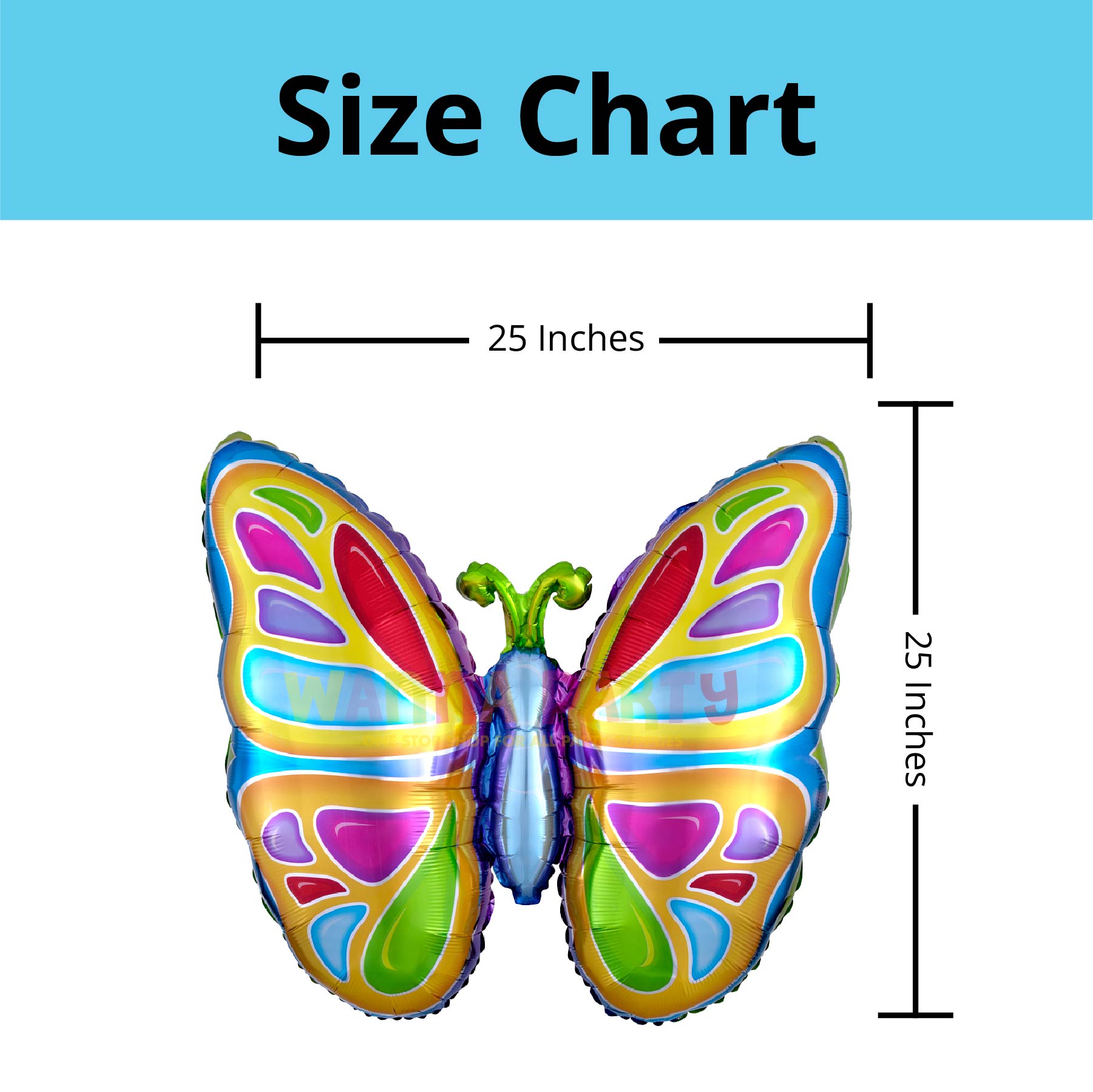 Large Shape ColorFul Butterfly Balloon 29"