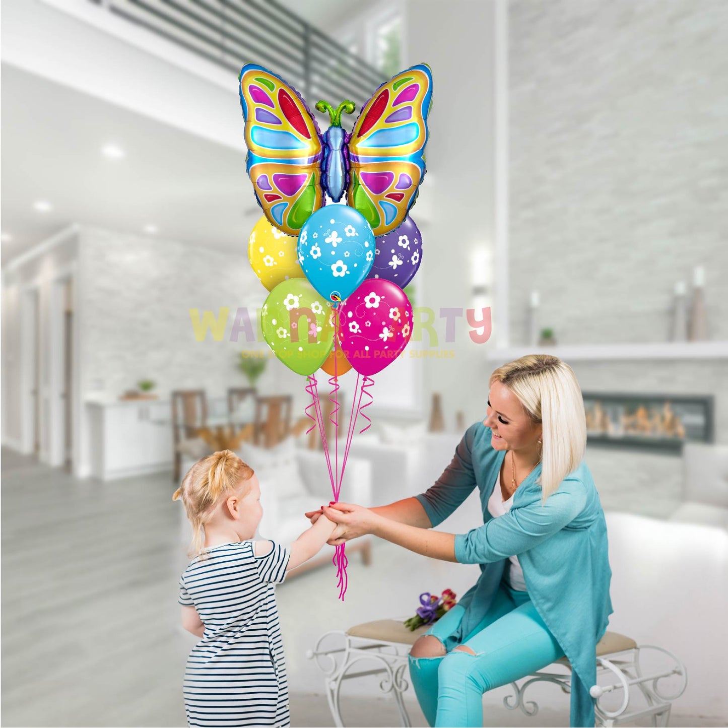 Large Shape ColorFul Butterfly Balloon 29"