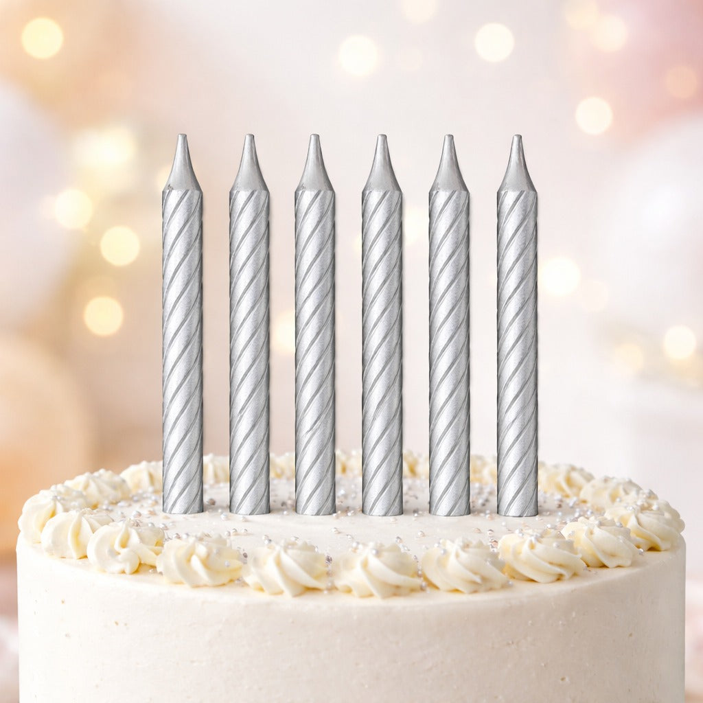 Silver Swirl Candle - 12PC