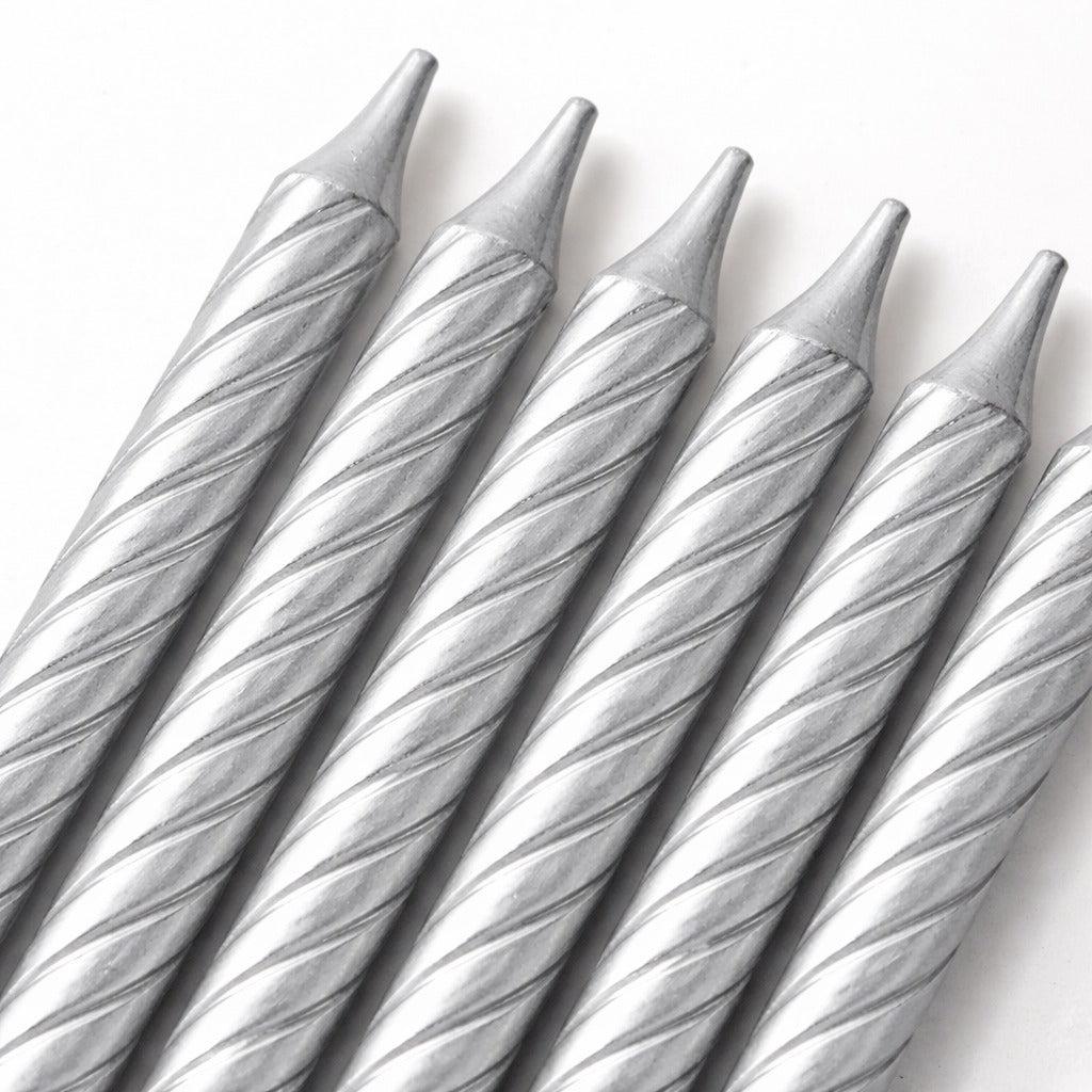 Silver Swirl Candle - 12PC
