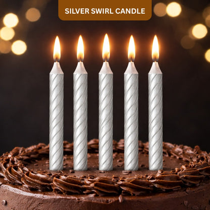 Silver Swirl Candle - 12PC