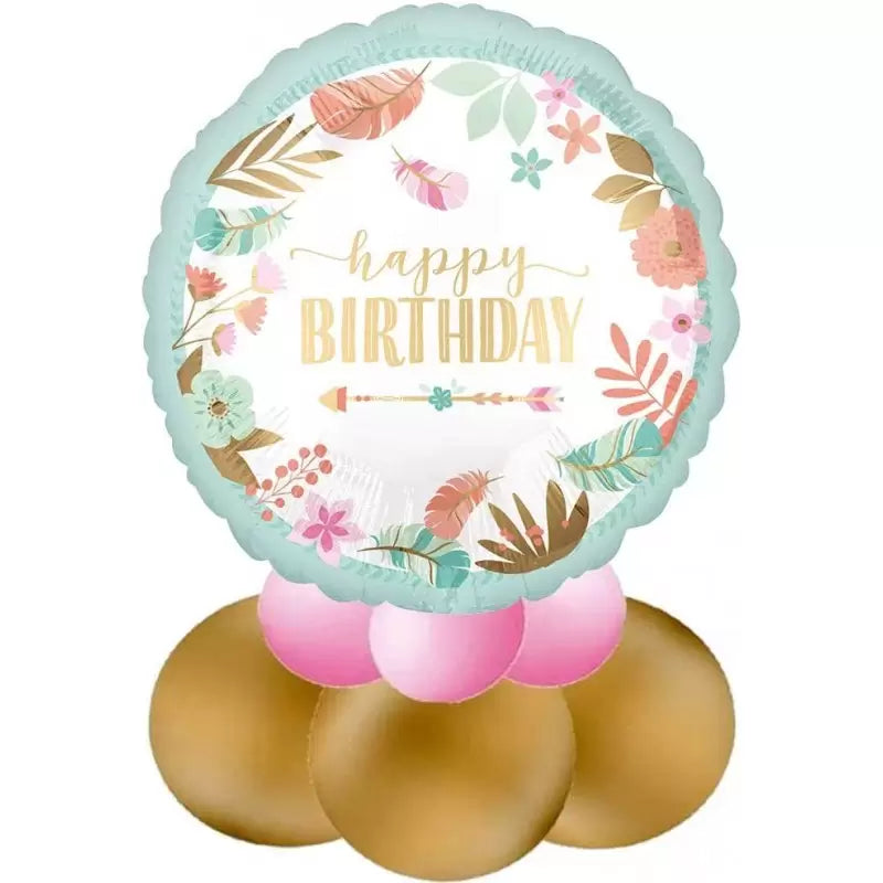 Boho Chic Floral Happy Birthday Set Of 5