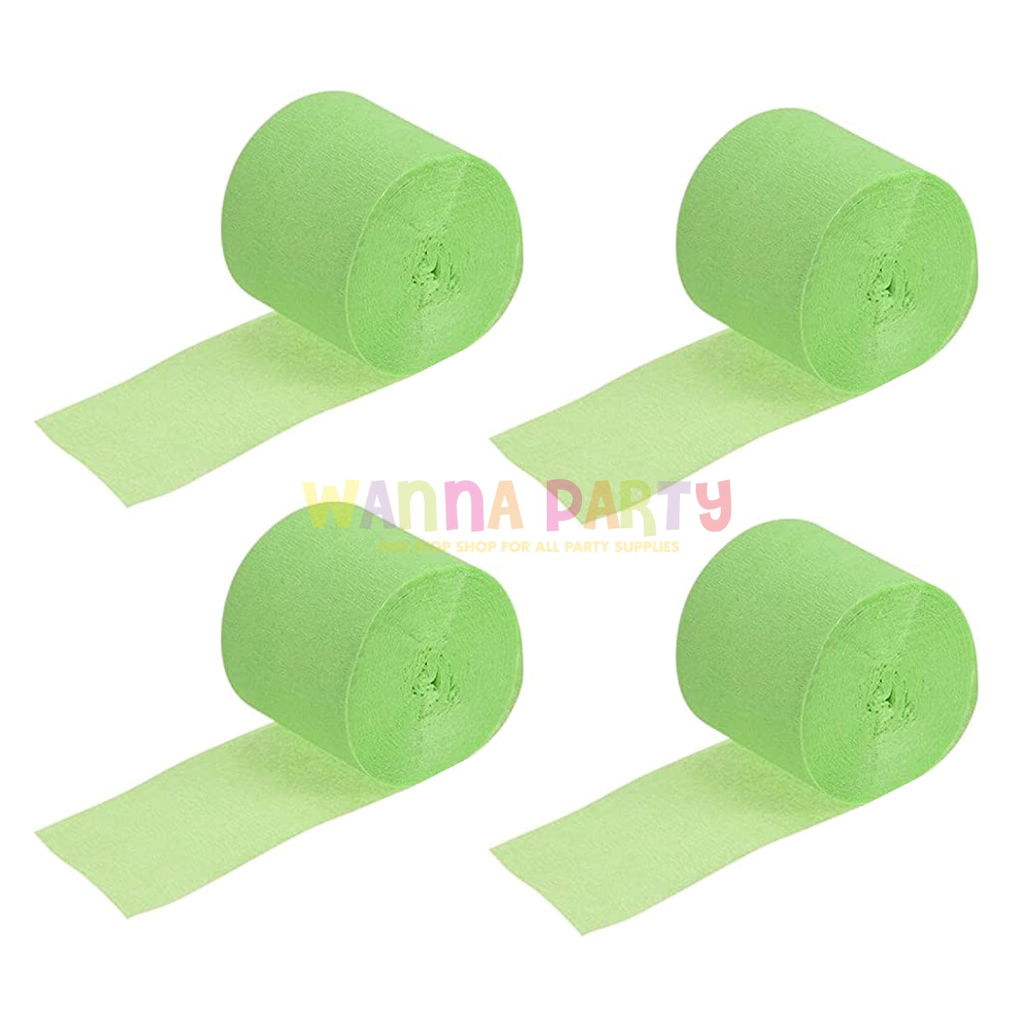 Crepe Streamers Light Green - 4PC