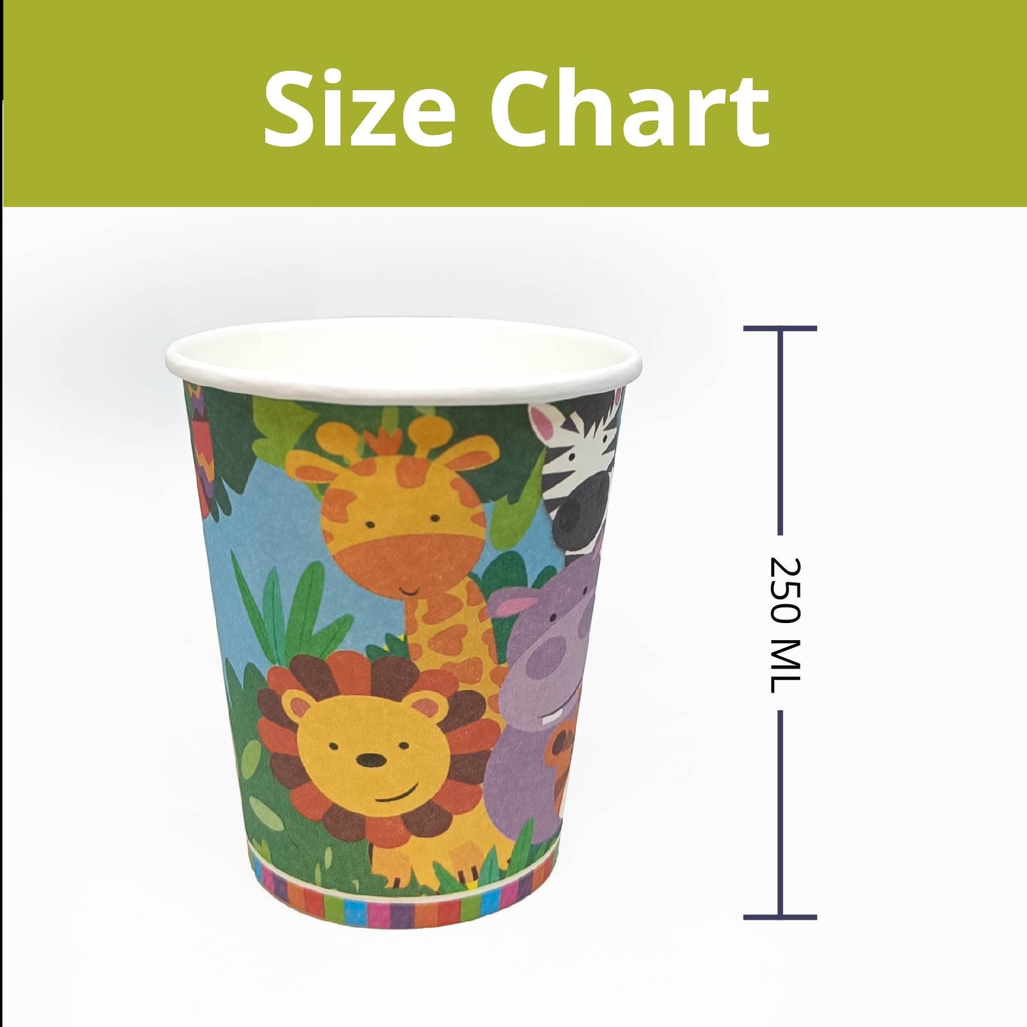 Jungle Animal Paper Cups - 8PC