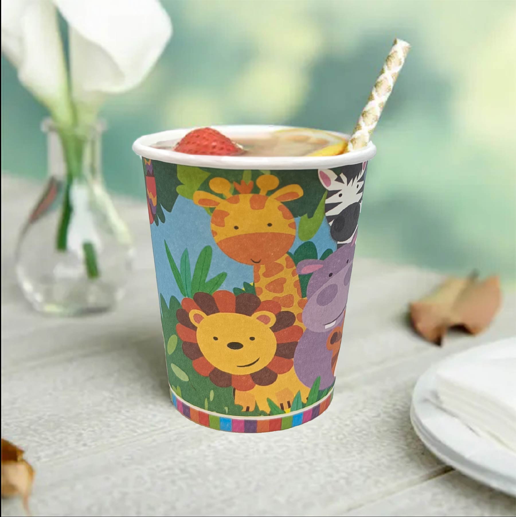 Jungle Animal Paper Cups - 8PC