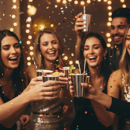 Metallic Silver Paper Cups - 10PC - 250ML