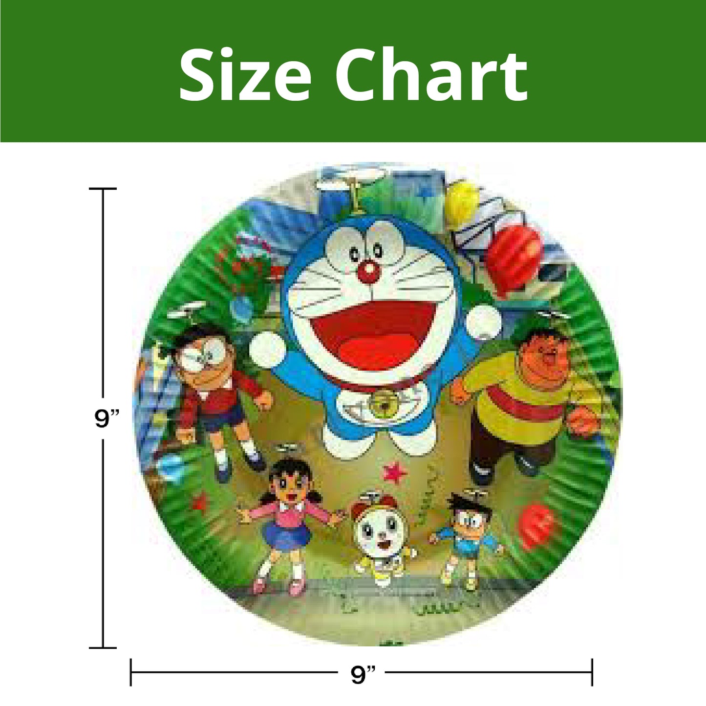 9" Doraemon Paper Plates - 10PC