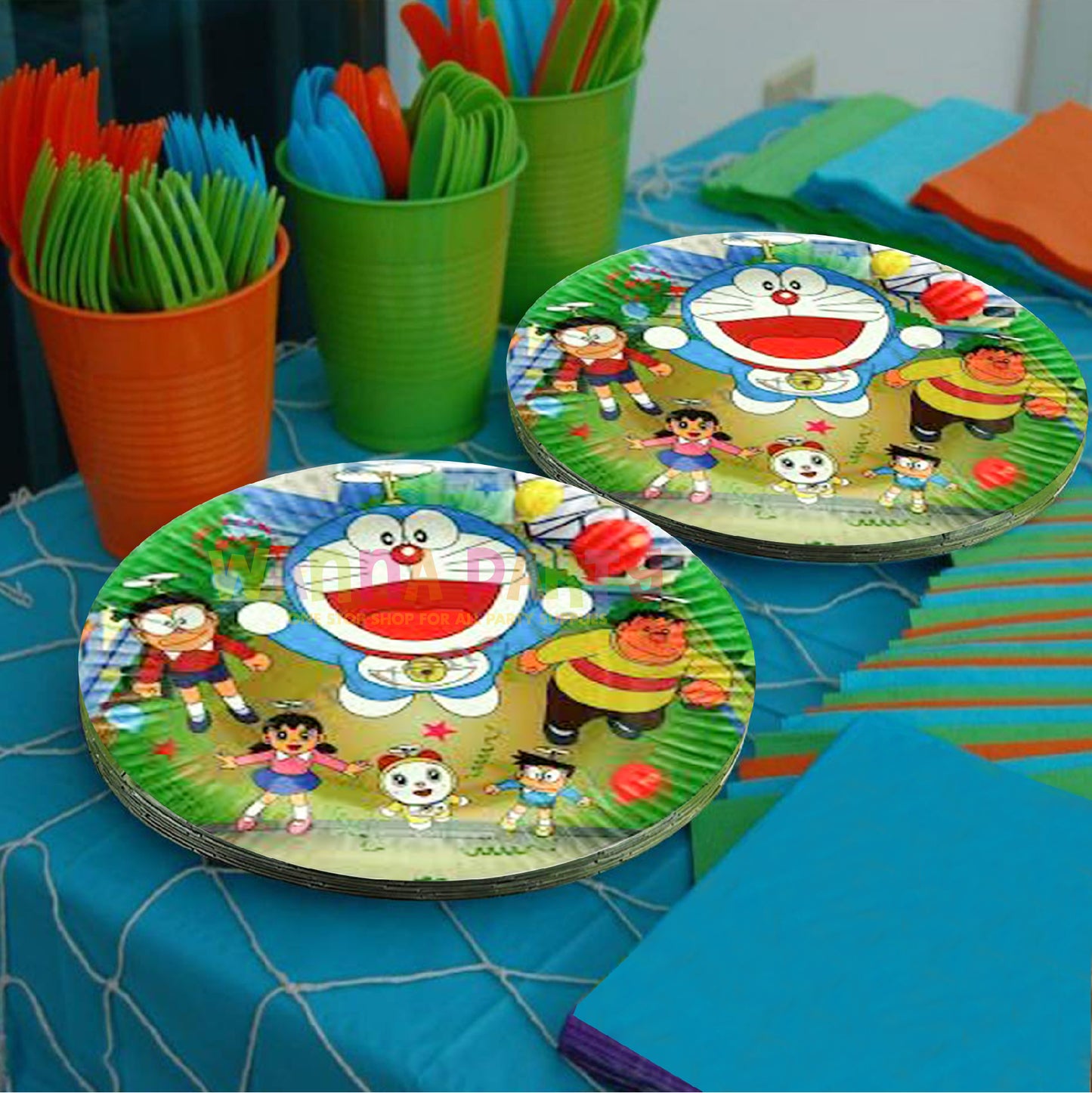 9" Doraemon Paper Plates - 10PC