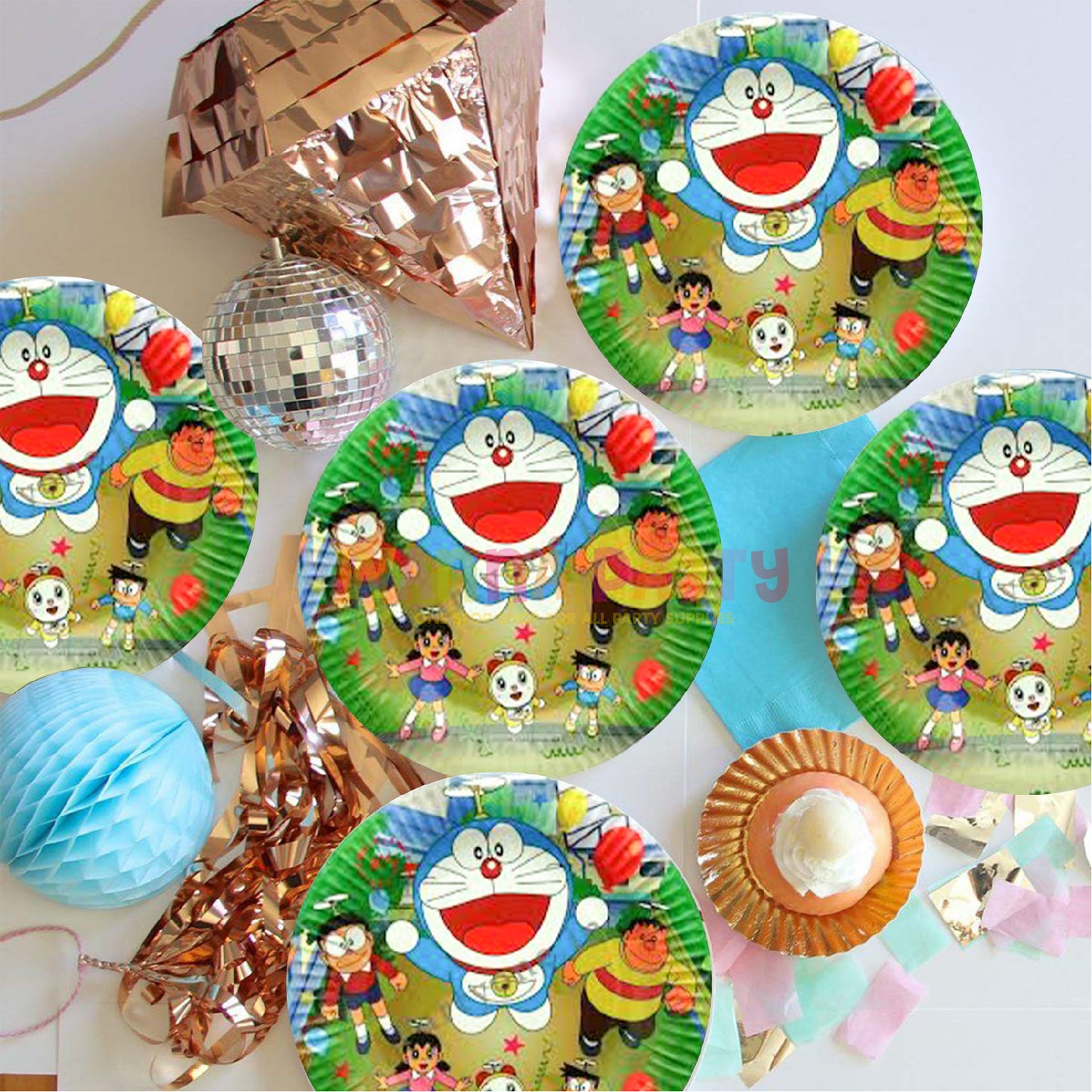 9" Doraemon Paper Plates - 10PC