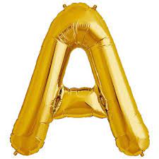 16" Letter A Golden Balloon