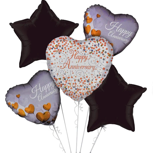 Happy Anniversary Balloon Set Of 5 ( w/ Helium Gas)