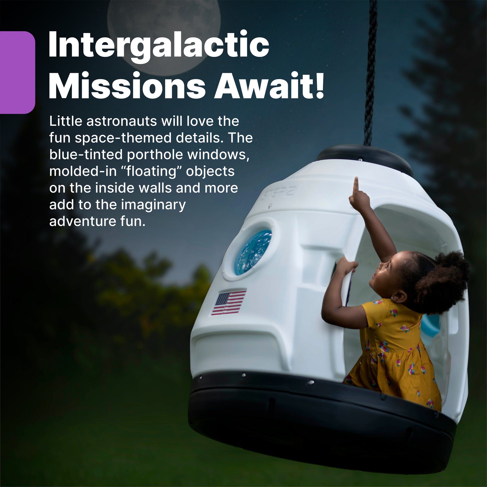 Space Capsule Swing by Step2 — kids activity toy for outdoor play and birthday gifts - image 7