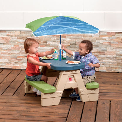 Sit & Play Picnic Table With Umbrella by Step2 — kids activity toy for outdoor play and birthday gifts - image 1