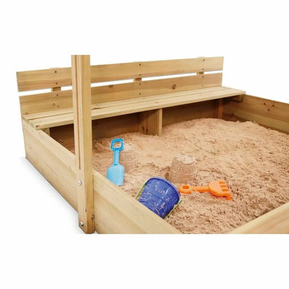 Plum Wooden Sandpit With Canopy - Natural by Plum — kids activity toy for outdoor play and birthday gifts - image 7
