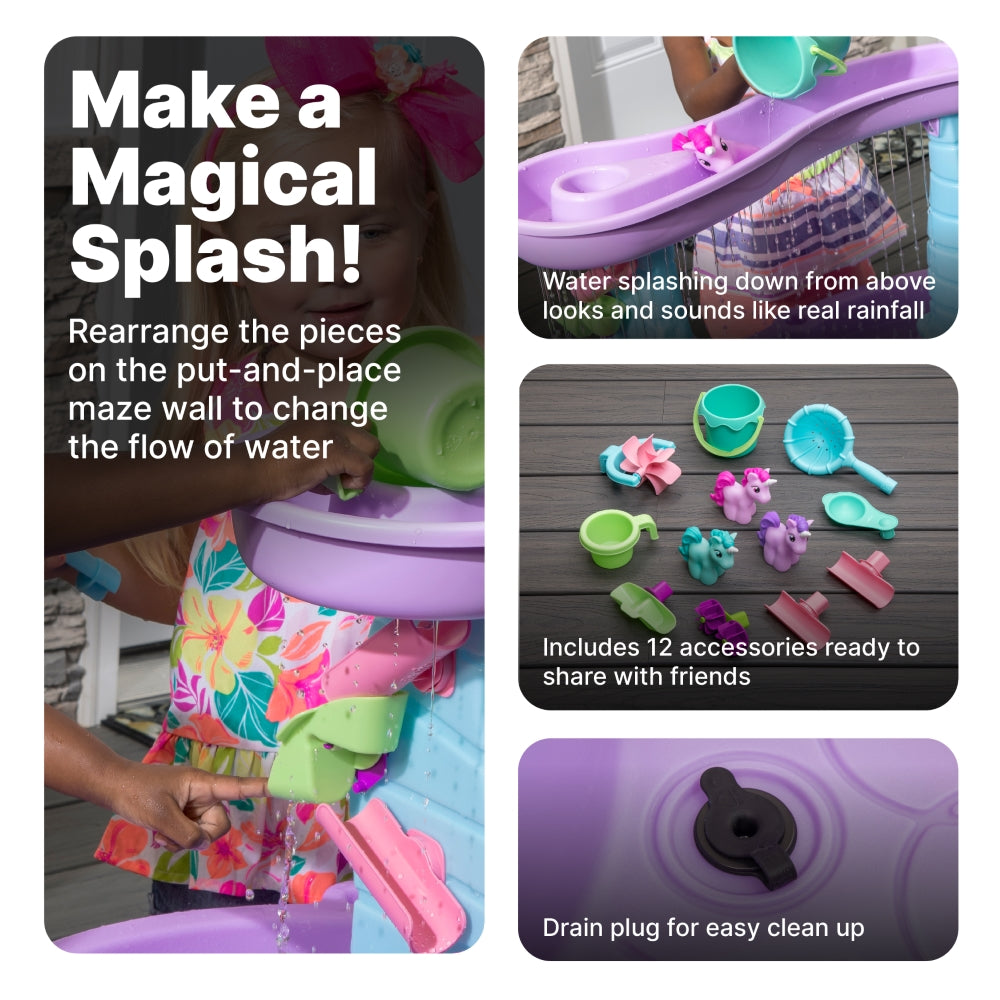 Rain Shower And Unicorn Water Table by Step2 — kids activity toy for outdoor play and birthday gifts - image 8