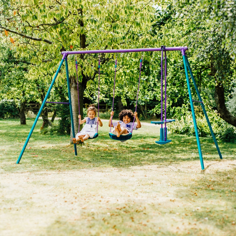 Plum Metal Jupiter Double Swing And Glider Set by Plum — kids activity toy for outdoor play and birthday gifts - image 3