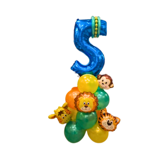 Balloon Bouquet - 5th Birthday with Animals