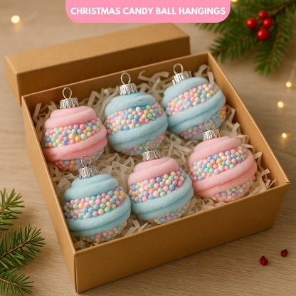 Christmas Candy Balls Tree Hangings - 6PC