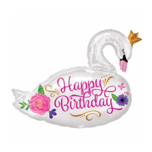 Happy Birthday Swan Balloon 29" P35