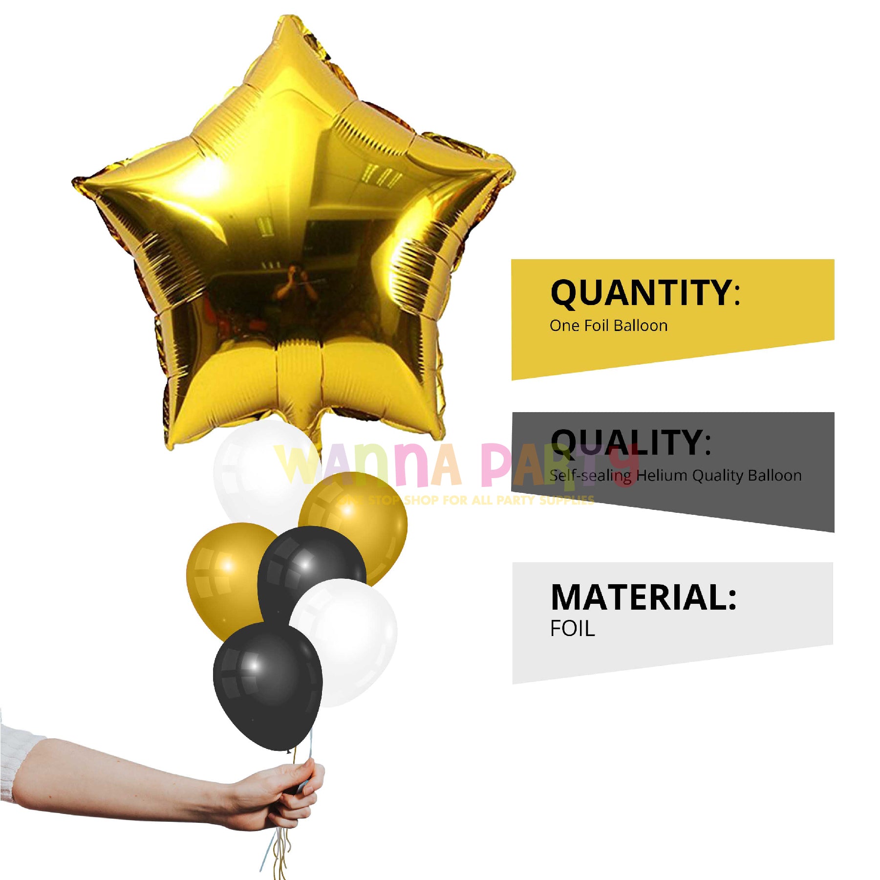 Gold Star Foil Balloon 32"