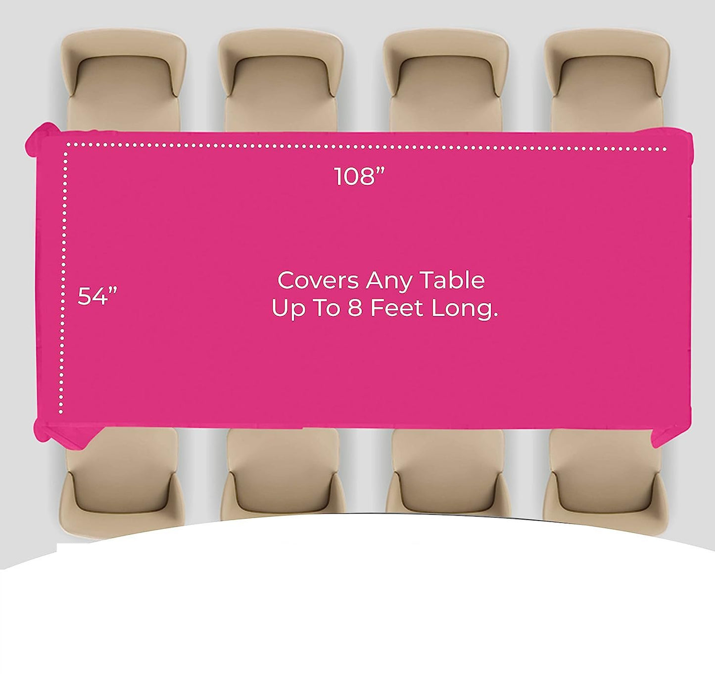 Hot Pink Tablecover 54 inch x 108 inch