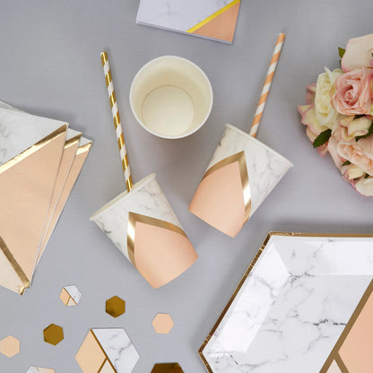 Rose Gold & Gold Paper Cups - 10PC