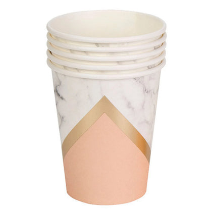 Rose Gold & Gold Paper Cups - 10PC