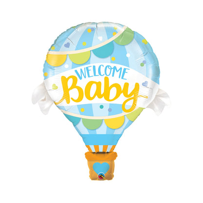 Welcome Baby Boy Foil Balloon & Oh Baby Blue Latex