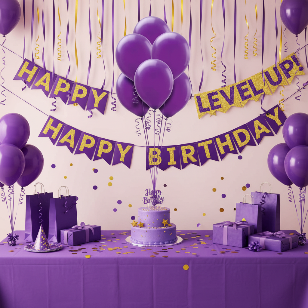 Purple Latex Balloon - Birthday Party Bouquet