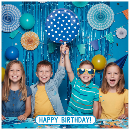 Blue Polka Dot Balloon - Kids Photo Booth