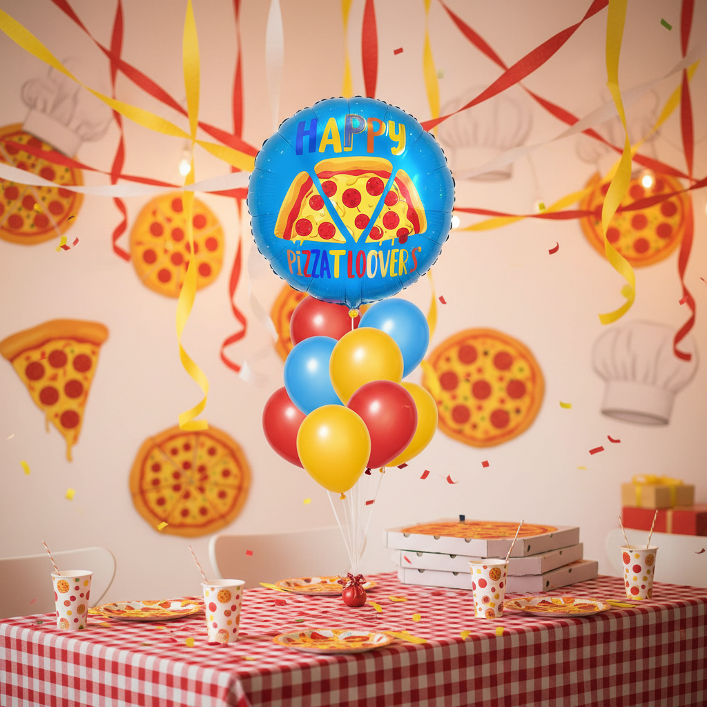 Pizza Birthday Balloon - Balloon Bouquet Room Decoration