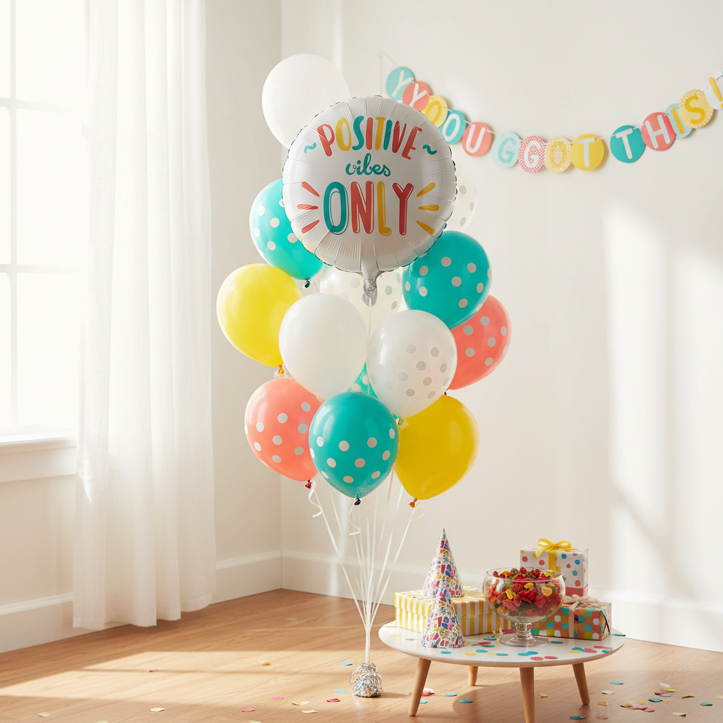 Positive Vibes Only Balloon - Balloon Bouquet Room Decoration