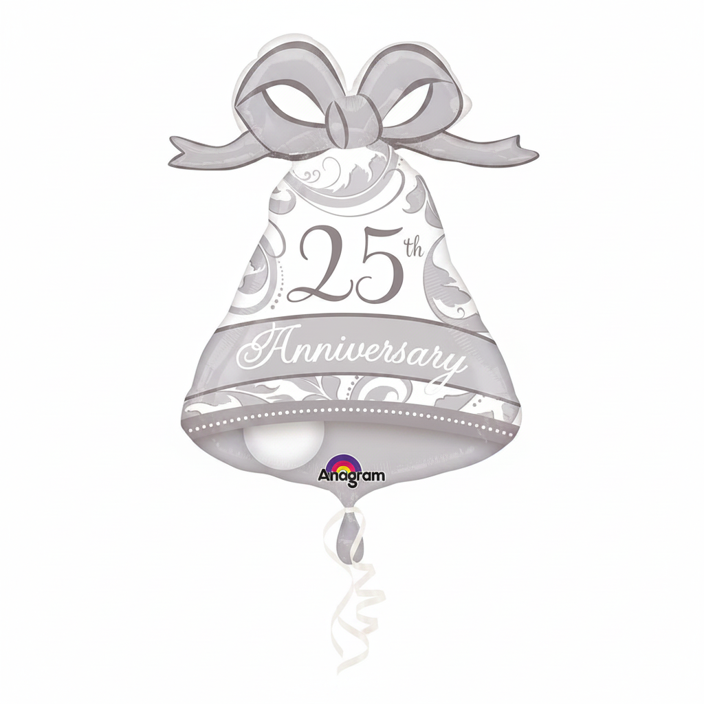 25th Anniversary Bell Balloon - Front Angle