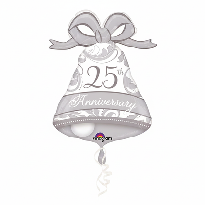 25th Anniversary Bell Balloon - Front Angle