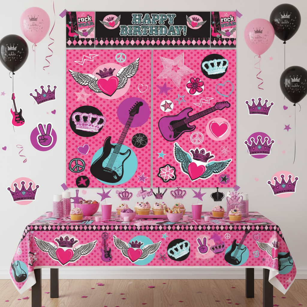 Rocker Princess scene setter full room party setup