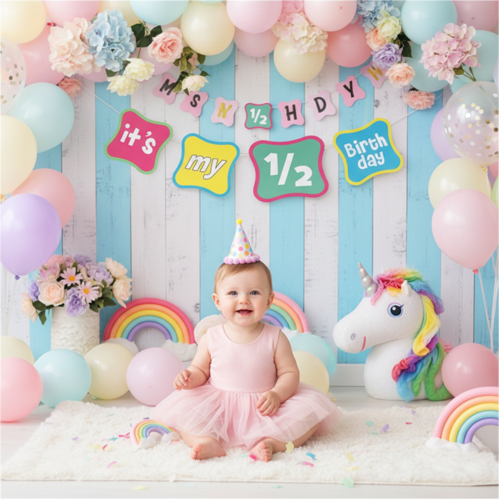 It's My Half Birthday Banner - Baby Photoshoot Backdrop