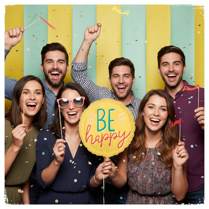 Be Happy Balloon - Friends Photo Booth