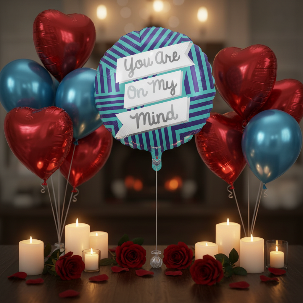 You Are On My Mind Balloon - Valentine's Day Surprise