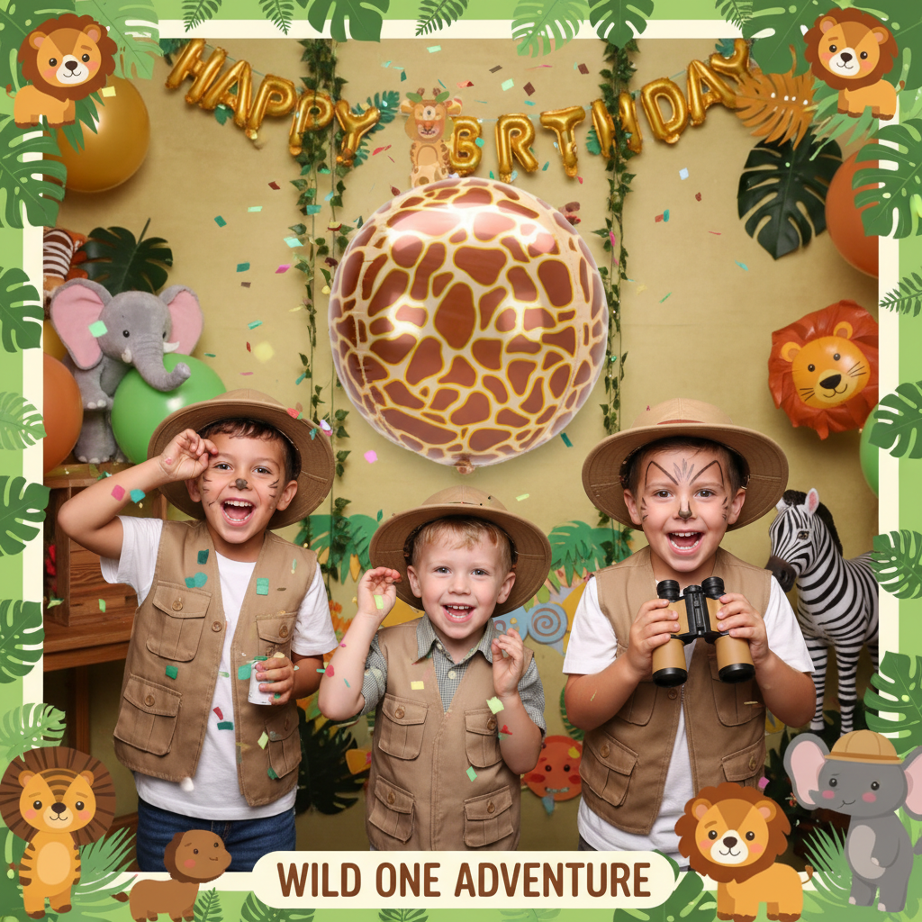 Giraffe Print Orbz Balloon - Kids Photo Booth