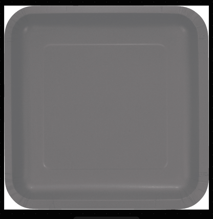 Square Grey Paper Plates - 9 inches - 8PC